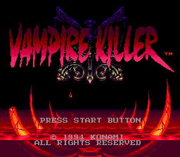 Akumajou Dracula - Vampire Killer (Japan) Title Screen